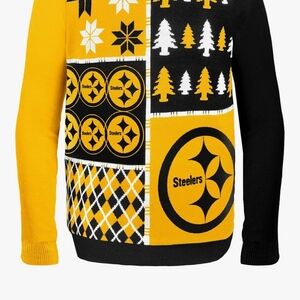 FOCO NFL Pittsburgh Steelers Mens Busy Block Ugly Sweater - Size S